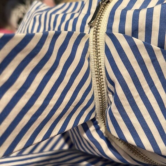 Finders Keepers Blue White Stripe Blow Your Mind Short Romper Waist Tie Sz L - Picture 11 of 13